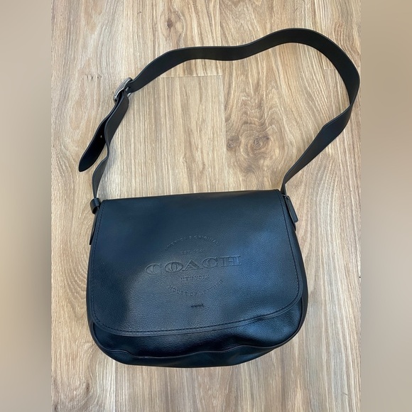 Coach F86778 Hudson Black Messenger Bag Like New - Picture 3 of 9